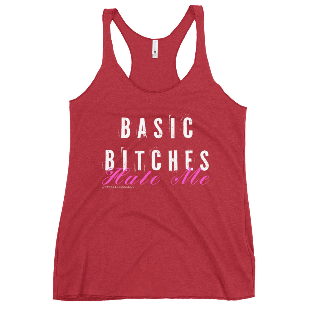 Pure Trash Basic Bitches Hate Me canottiera donna nera aderente