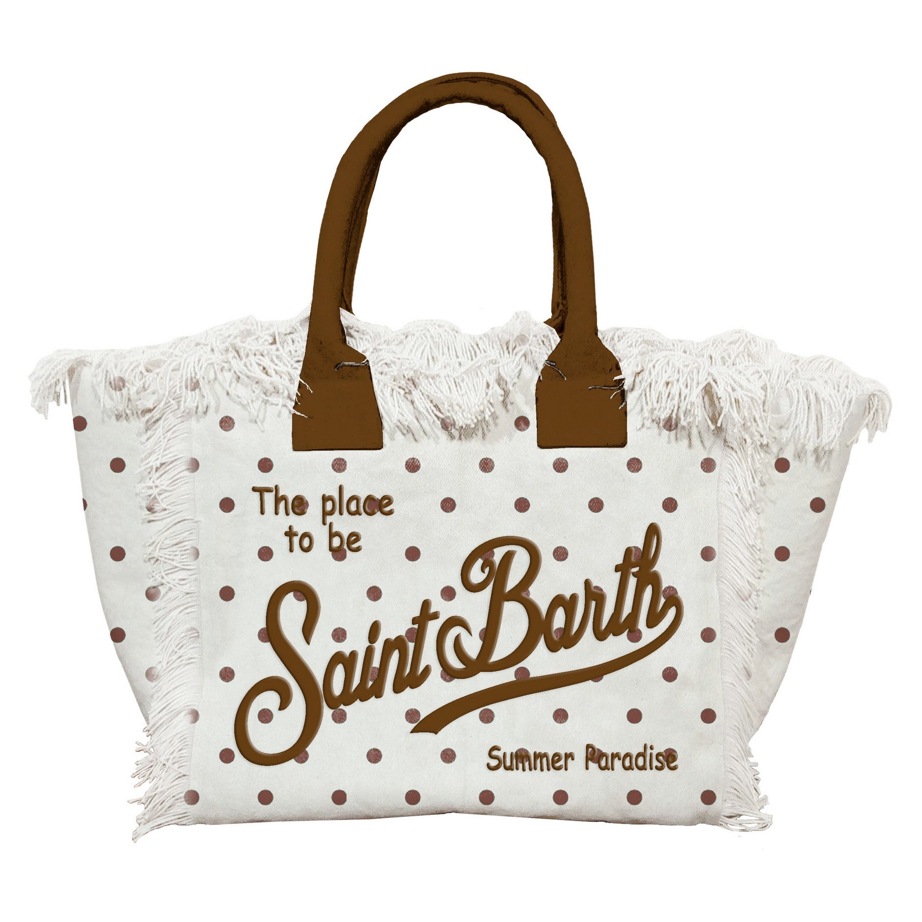 MC2 Saint Barth Colette 03480L borsa pois panna marrone