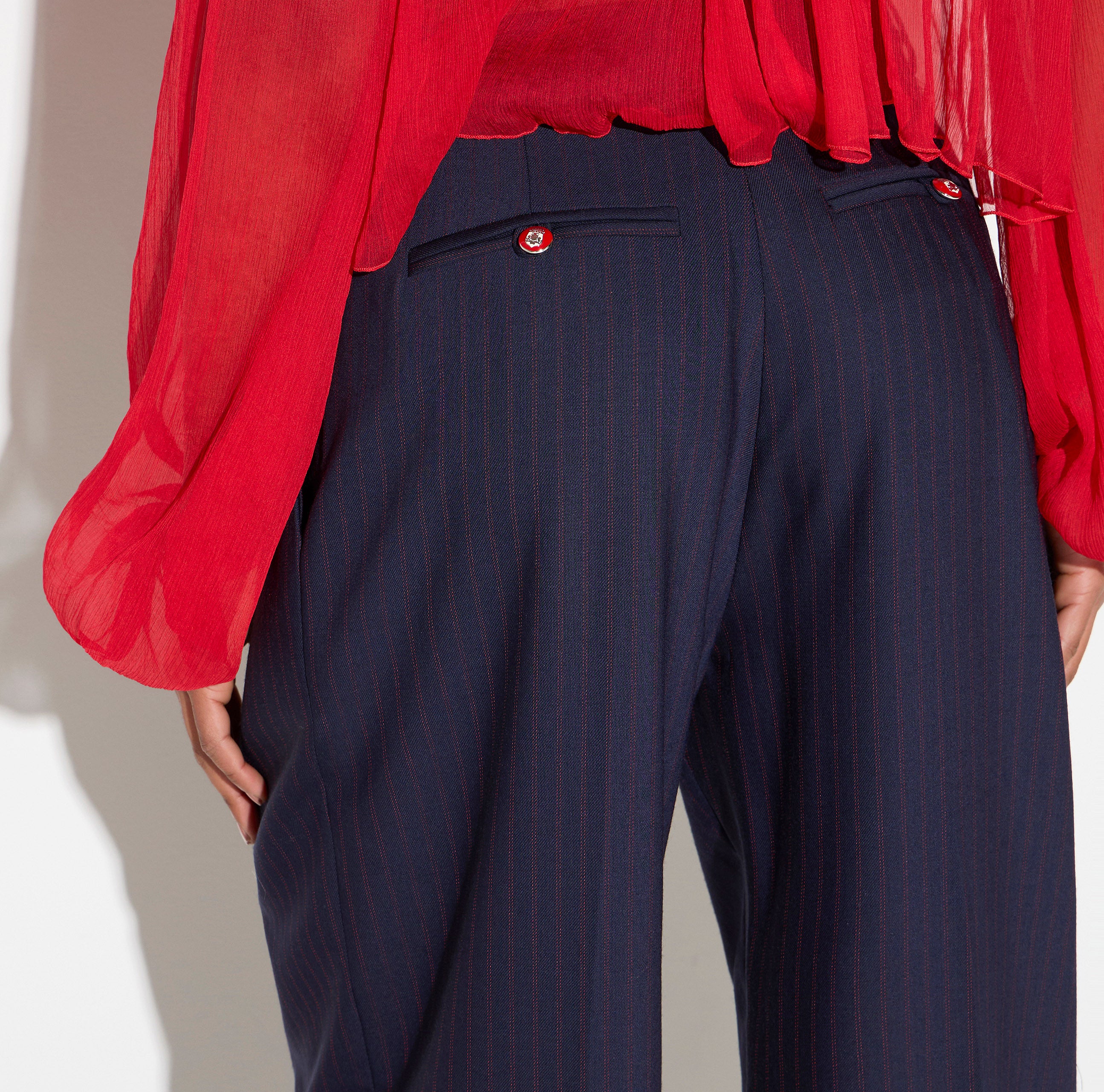 Elisabetta Franchi PA17666E2 pantalone palazzo blu notte taglia 40