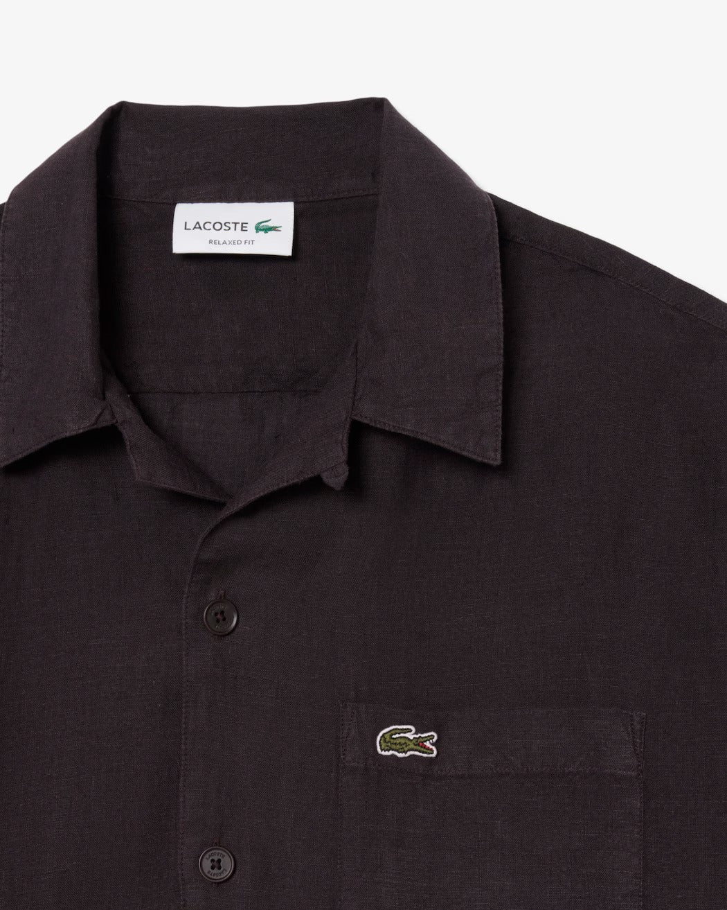 Lacoste CH2339 Camicia Uomo Marrone Lino