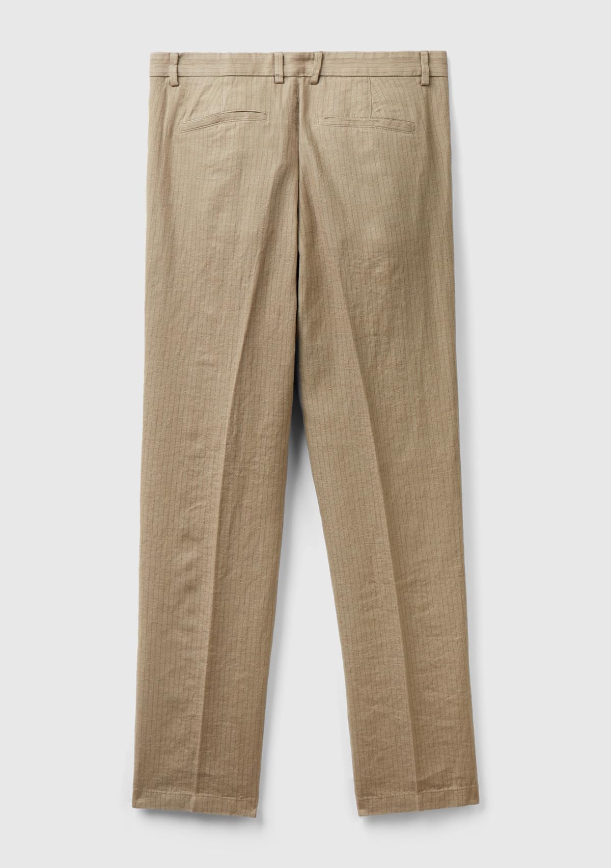 Benetton 4utauf03x Chino Uomo Verde Oliva Misto Lino