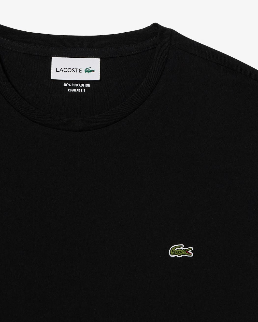 Lacoste TH6709 t-shirt uomo nero cotone Pima