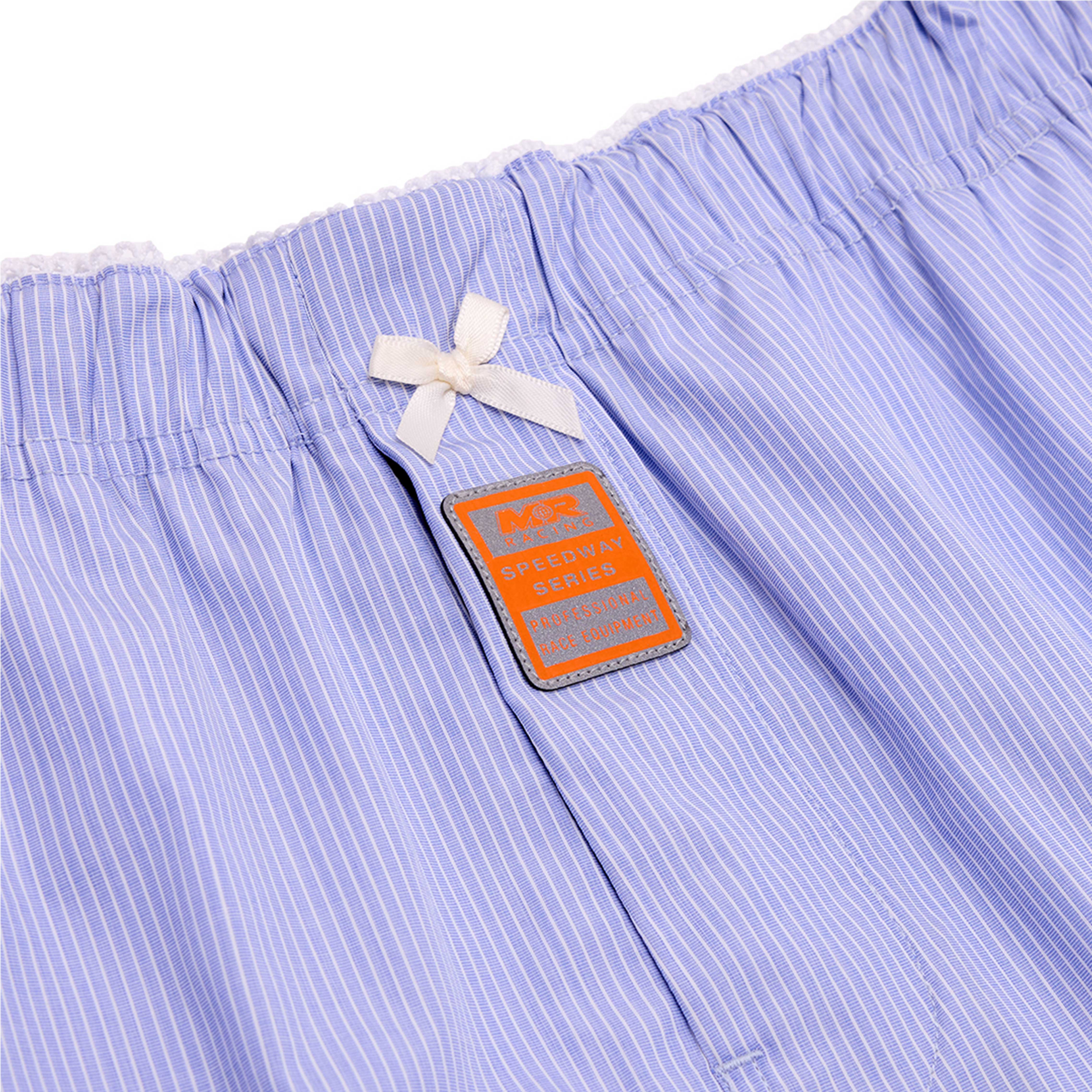 Martine Rose French Knickers shorts riga blu cotone