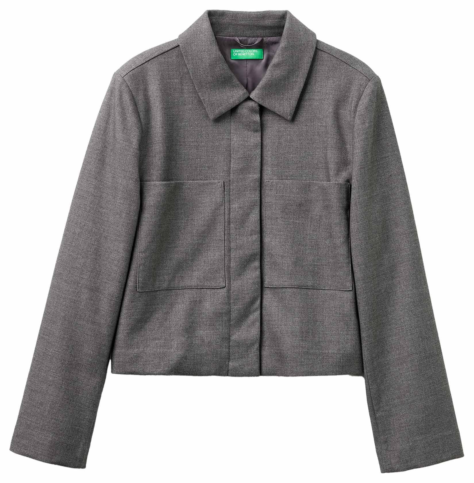 Benetton Giubbino 24t0dn09p Giacca Donna 38 Grigio