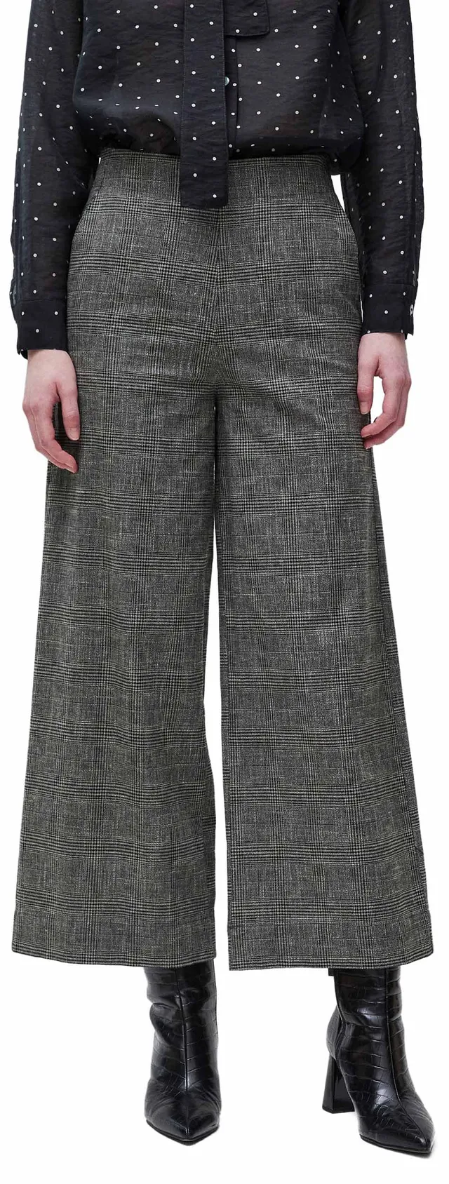 Benetton Pantaloni Palazzo Donna 38 Principe di Galles