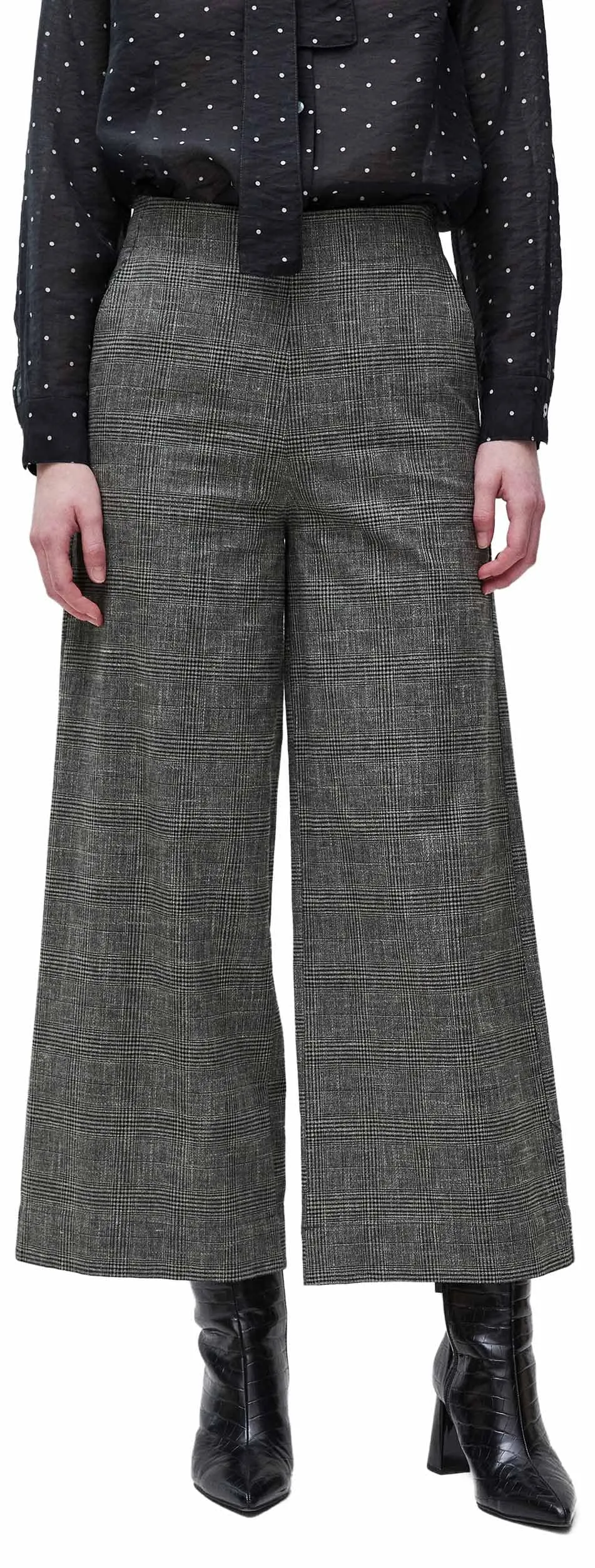 Benetton Pantaloni Palazzo Donna 38 Principe di Galles