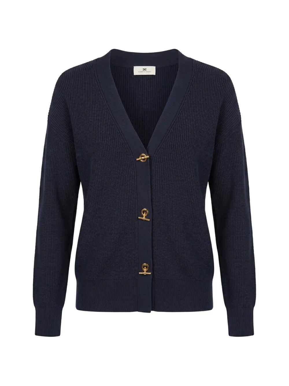 Elisabetta Franchi MK01S66E2 cardigan donna blu notte over
