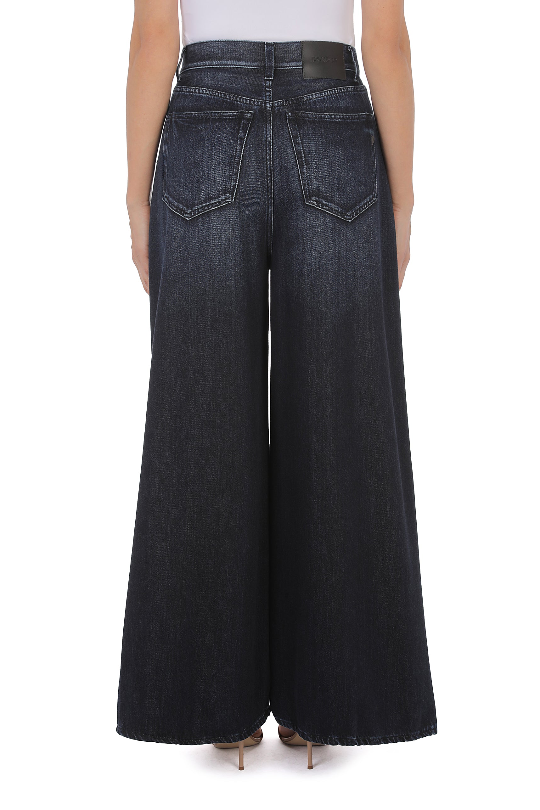 Dondup Maggie DP853 Jeans Donna Blu Wide Leg Denim