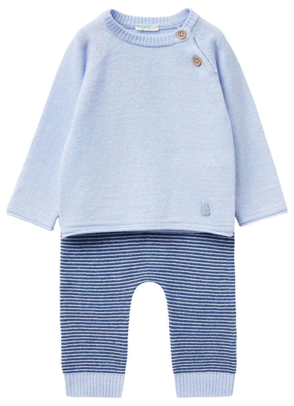 Benetton Felpe Tuta Completo Bimbo 74 Maglia Pantaloni Rigati