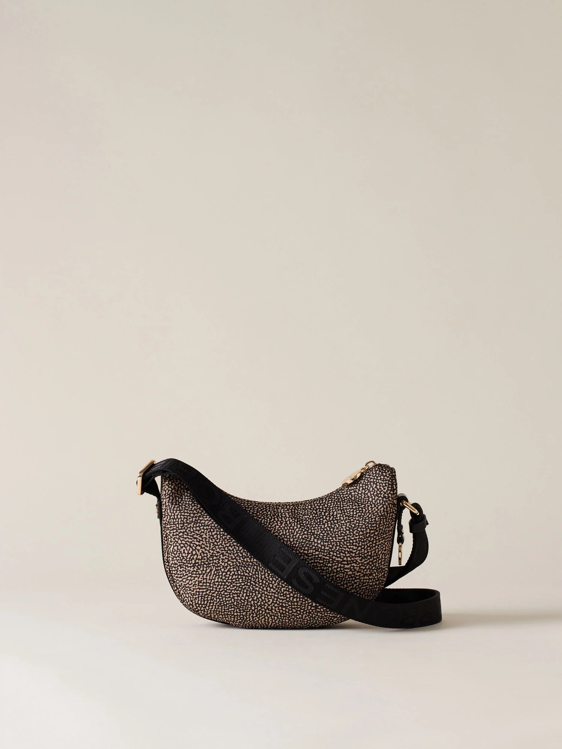Borbonese Luna Mini 934137 I15 Borsa OP Naturale Nero