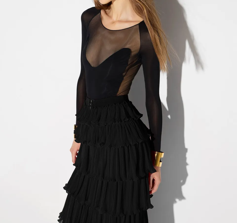 Elisabetta Franchi BO05667E2 Body Donna Nero jersey