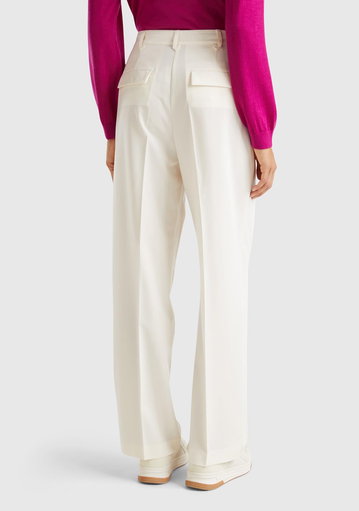 Benetton 4oigdf077 pantalone donna taglia 42 gamba ampia