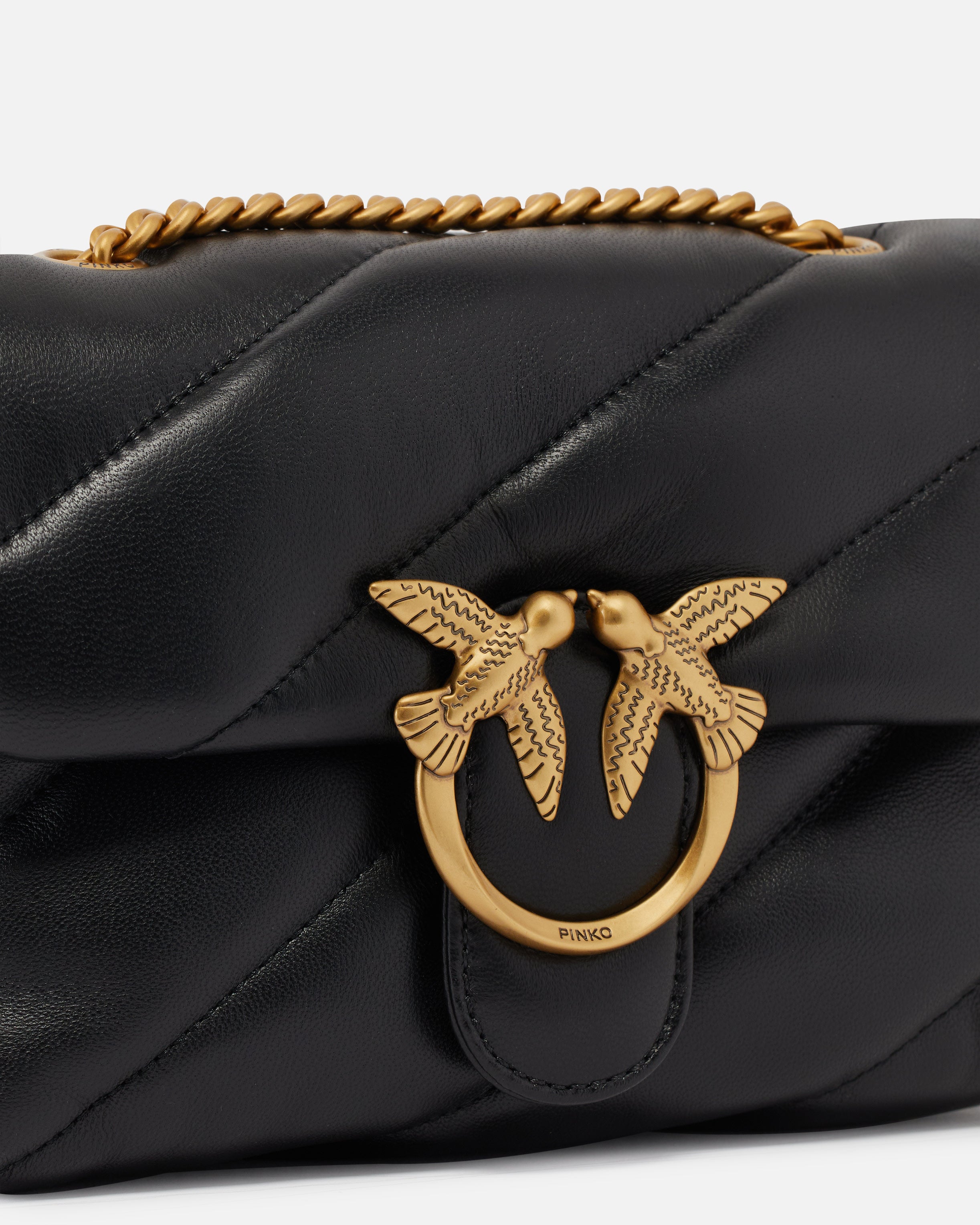 PINKO Love Puff Mini Classic borsa donna nero antique gold