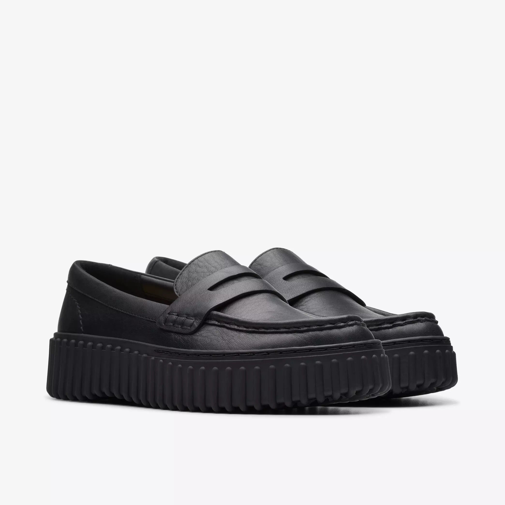 Clarks Torhill Penny 26174870 Mocassino Pelle Nero Tacco 4cm