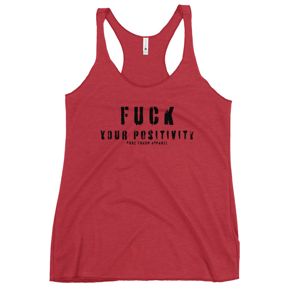 Pure Trash Fuck Your Positivity canotta viola donna