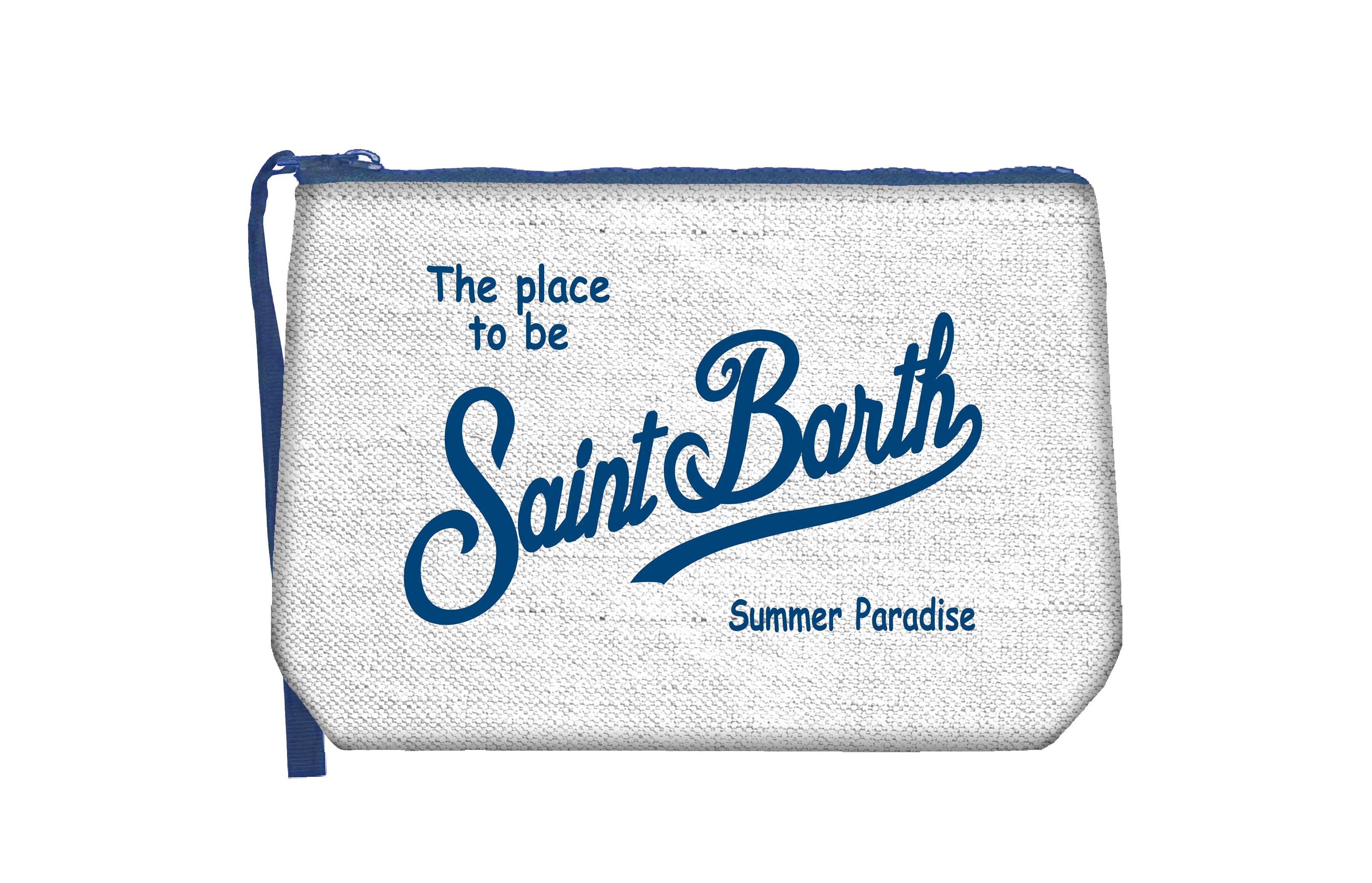 MC2 Saint Barth Aline Linen 00405L Pochette Bianco Navy