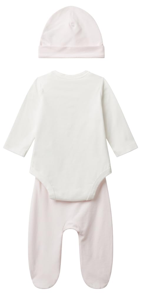 Benetton Set Body Pantalone Berretto Neonato Jersey Coniglietto