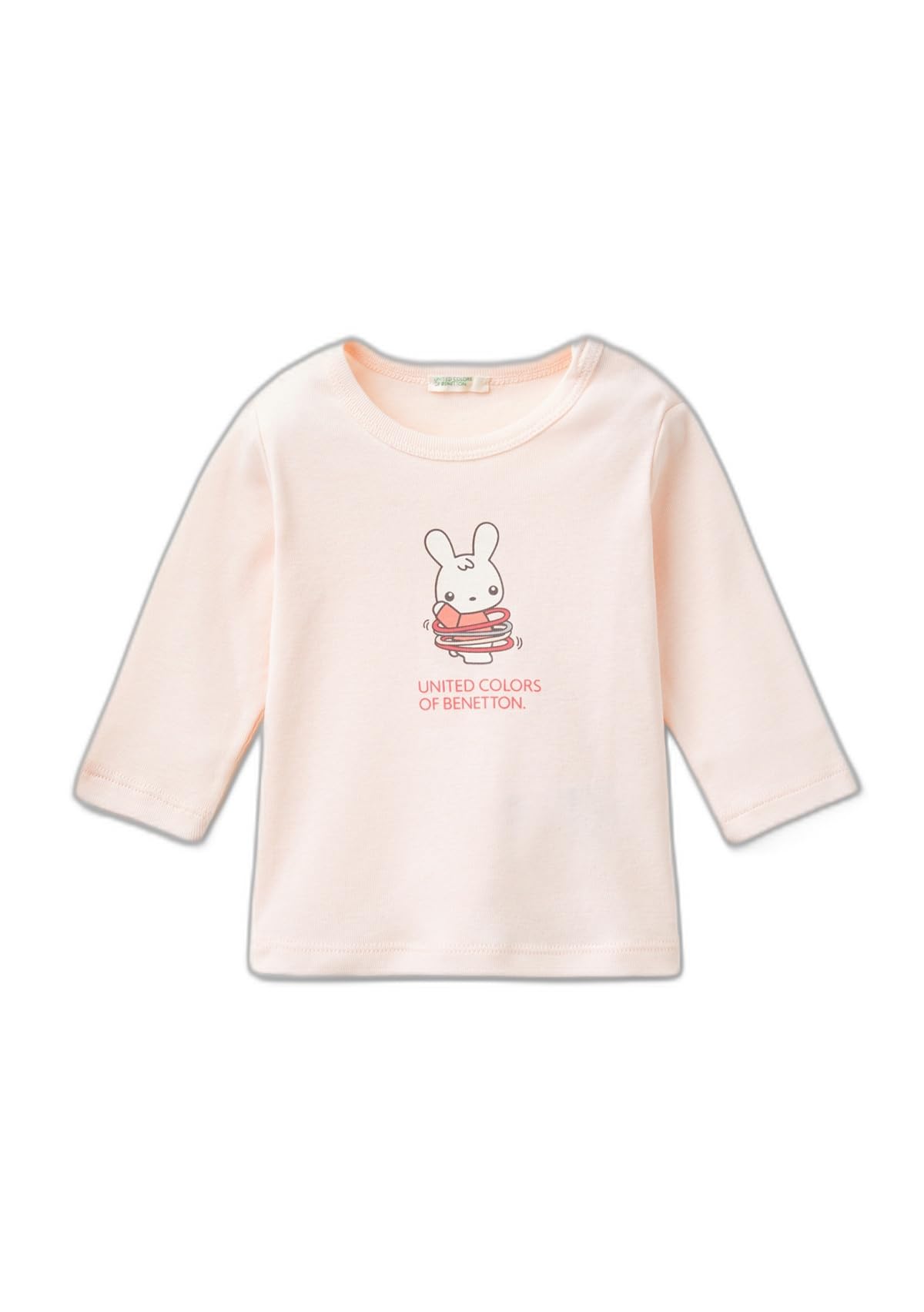 Benetton 3I9WA1057 t-shirt bimbo manica lunga girocollo cotone