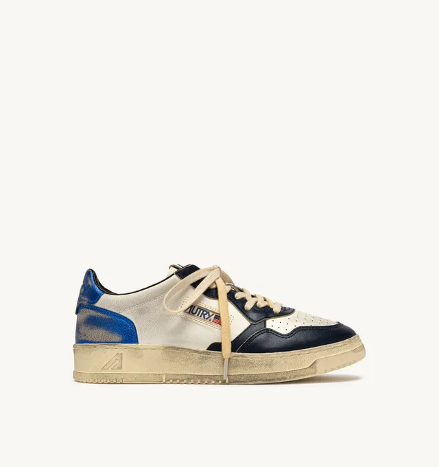 Autry Medalist Low AVLM-SV55 Sneakers Uomo Bianco Blu Vintage