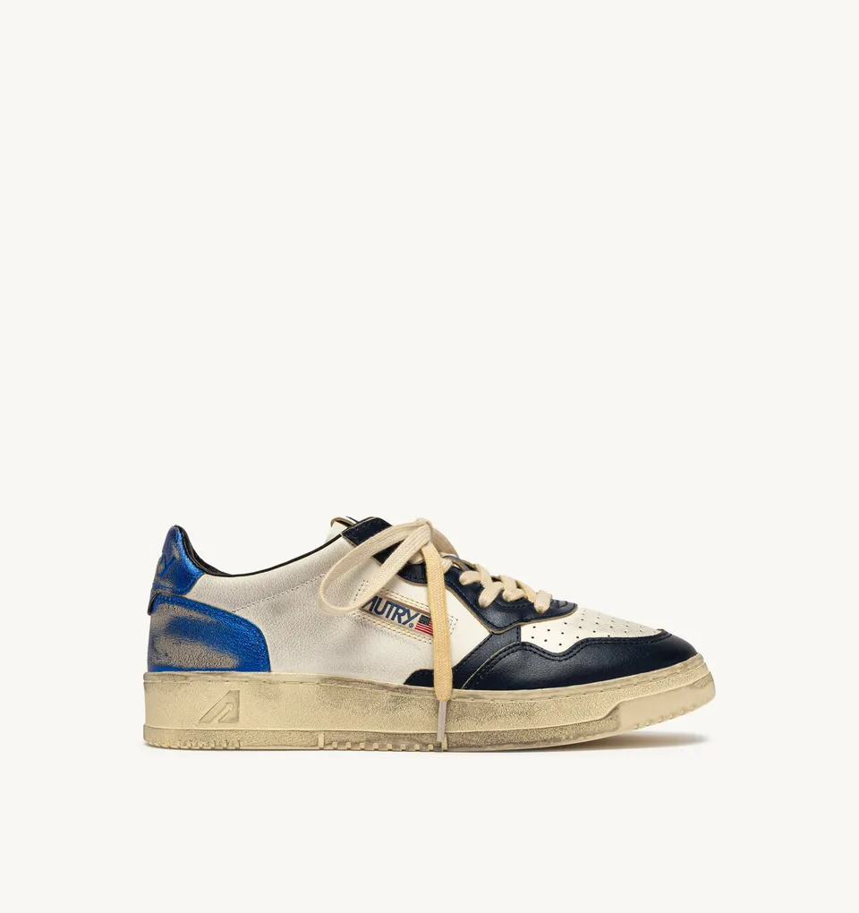 Autry Medalist Low AVLM-SV55 Sneakers Uomo Bianco Blu Vintage