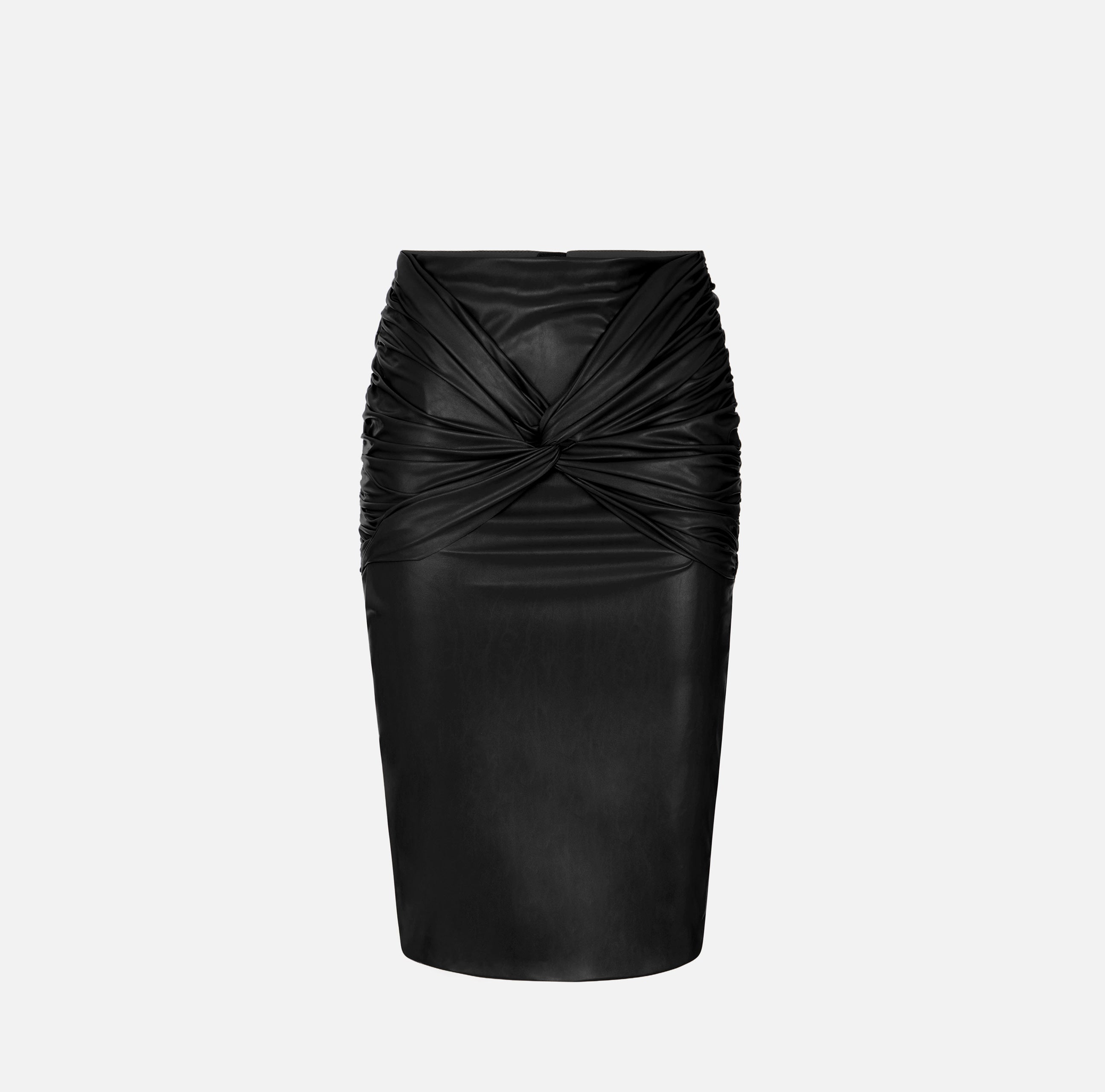 Elisabetta Franchi GO21966E2 Gonna Midi Nera Ecopelle