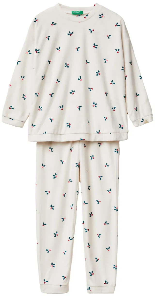 Benetton Set Pigiama Bambine Ciniglia Stampata 90