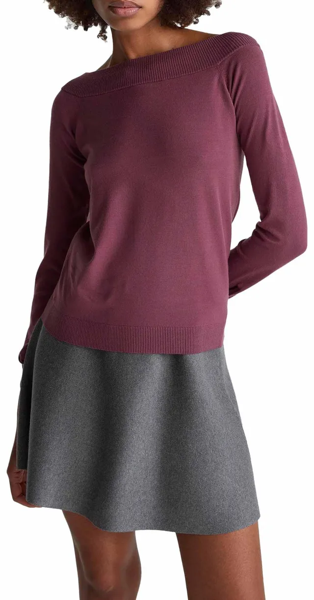 Benetton Maglia Donna Scollo Sceso Viscosa Nero