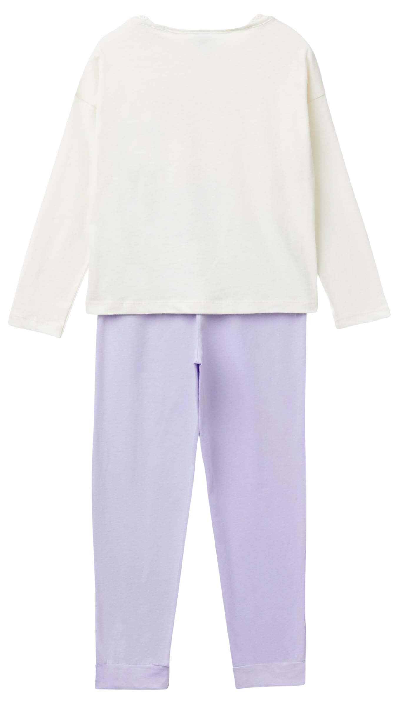 Benetton pigiama cotone Disney glitter tinta unita maglia+pantalone