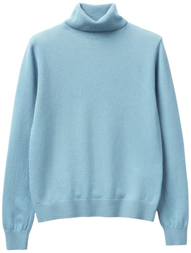 Benetton Maglia Collo Alto Donna Lana Merino Nera