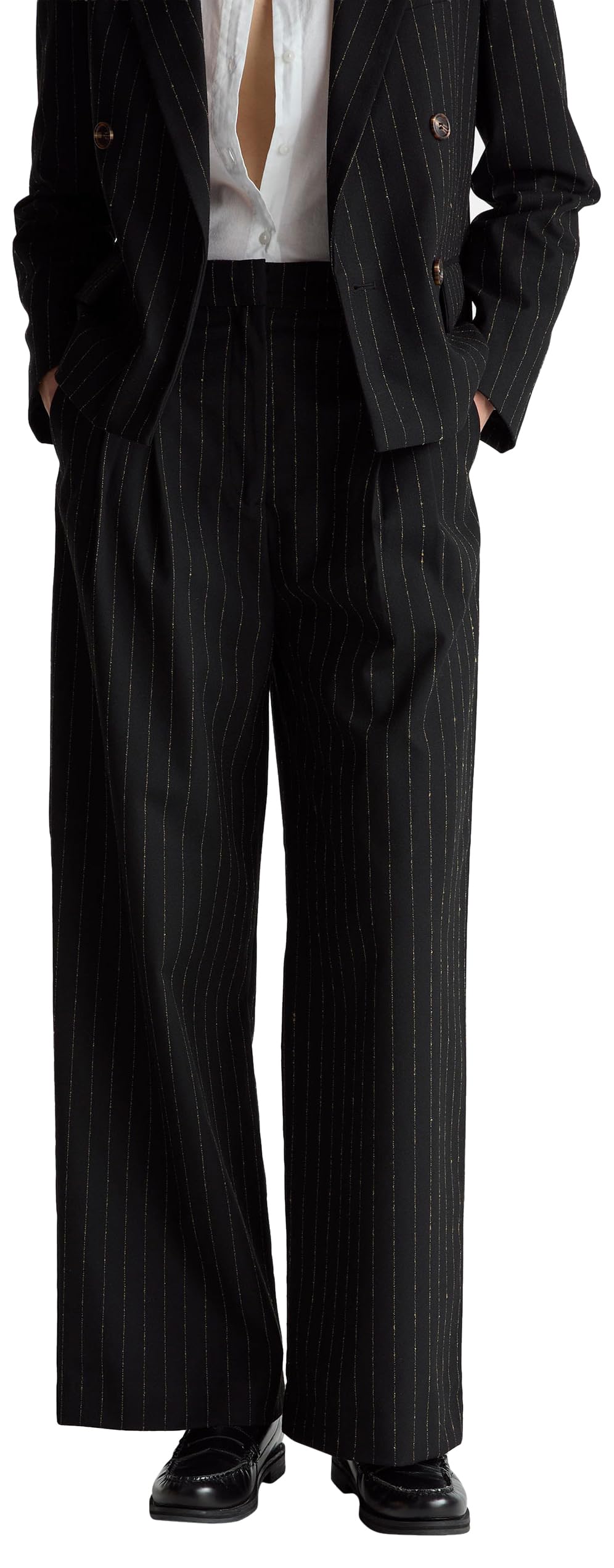 Benetton 4tuddf0af Pantaloni Donna 36 palazzo gessato