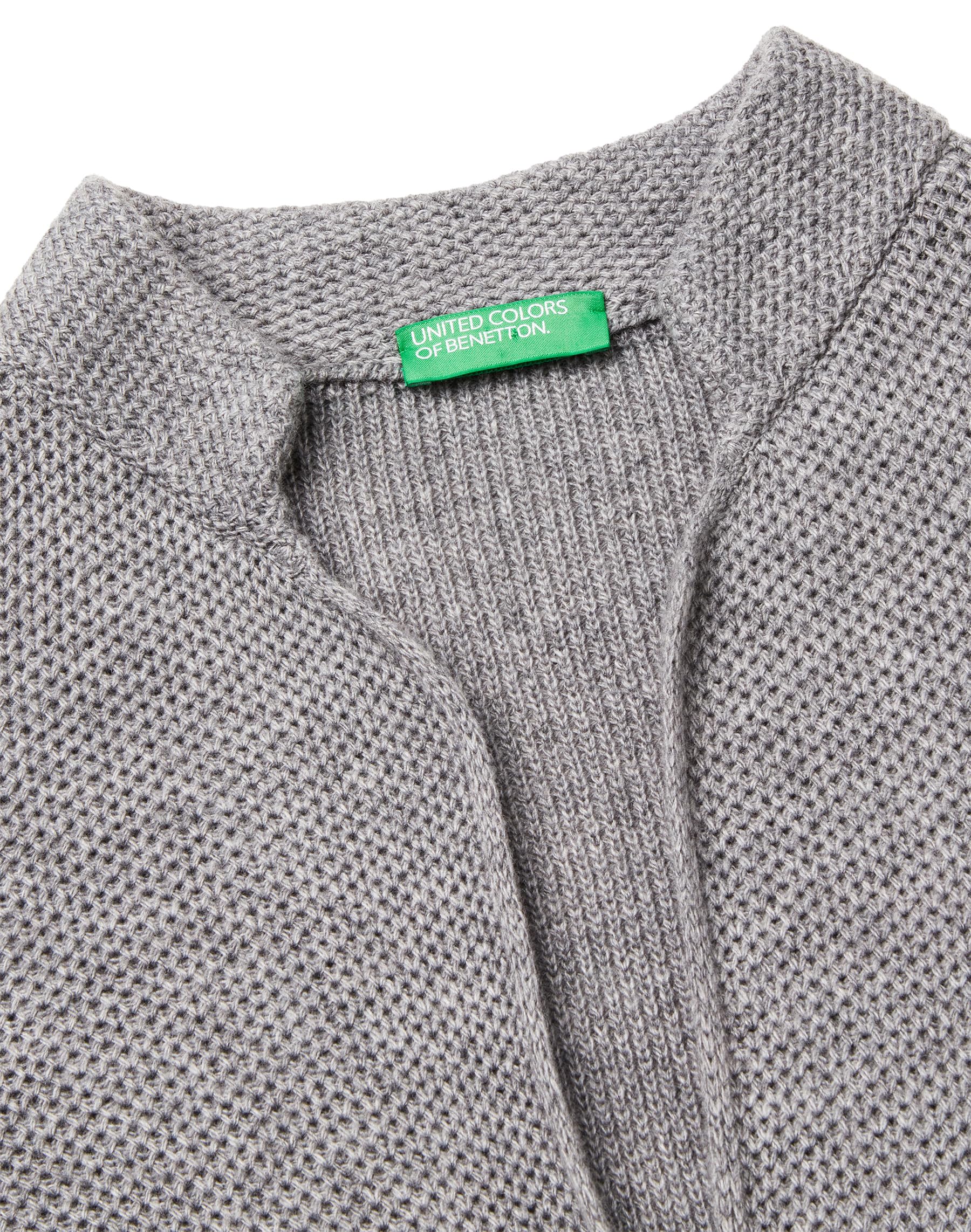 Benetton Giacca Donna Manica Lunga Grigio Chiaro