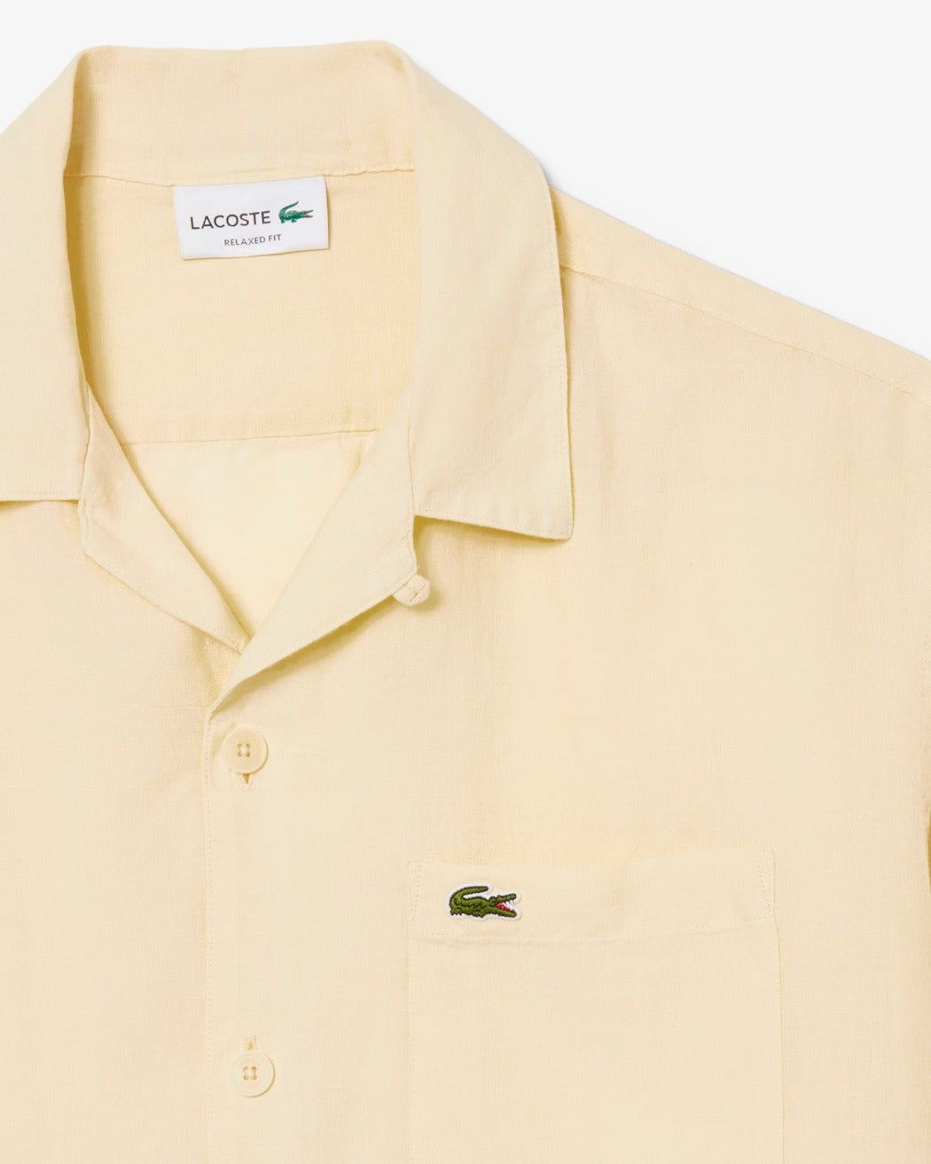 Lacoste CH2339 Camicia Lino Beige Maniche Corte Uomo