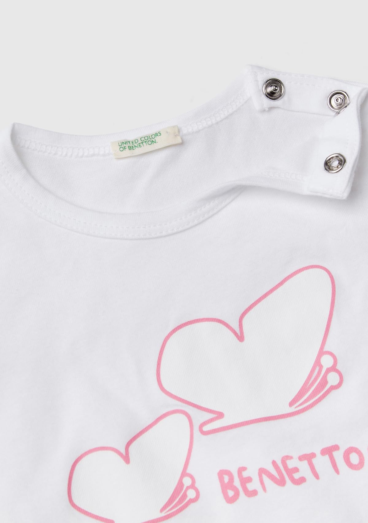 Benetton Baby T-Shirt 50 Bianco Cotone Grafica