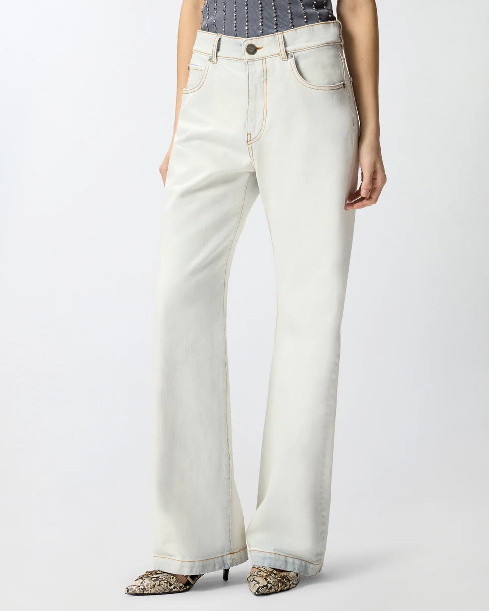 Pinko Wanda 106383 A34X Jeans Donna Azzurro Wide Leg