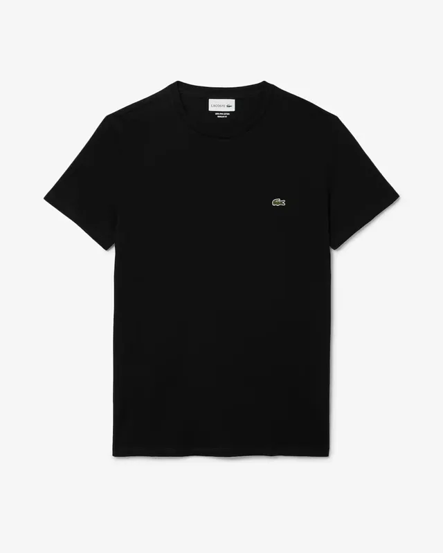 Lacoste TH6709 t-shirt uomo nero cotone Pima