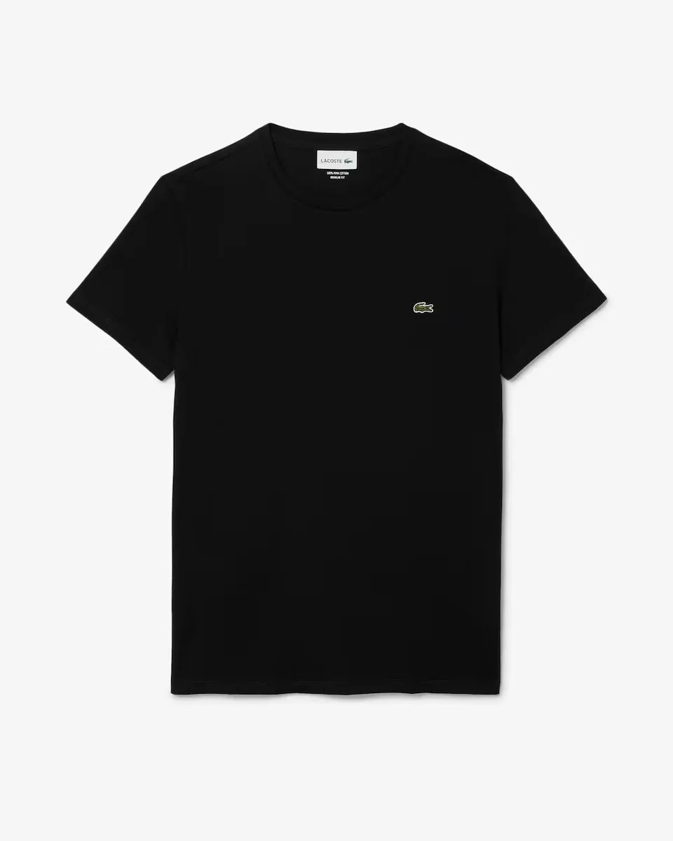Lacoste TH6709 t-shirt uomo nero cotone Pima