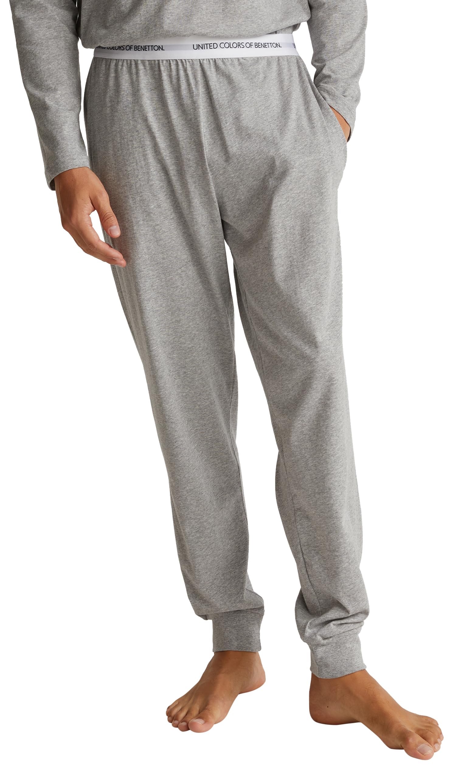 Benetton 30964f00v Pantalone Pigiama Uomo jersey polsino