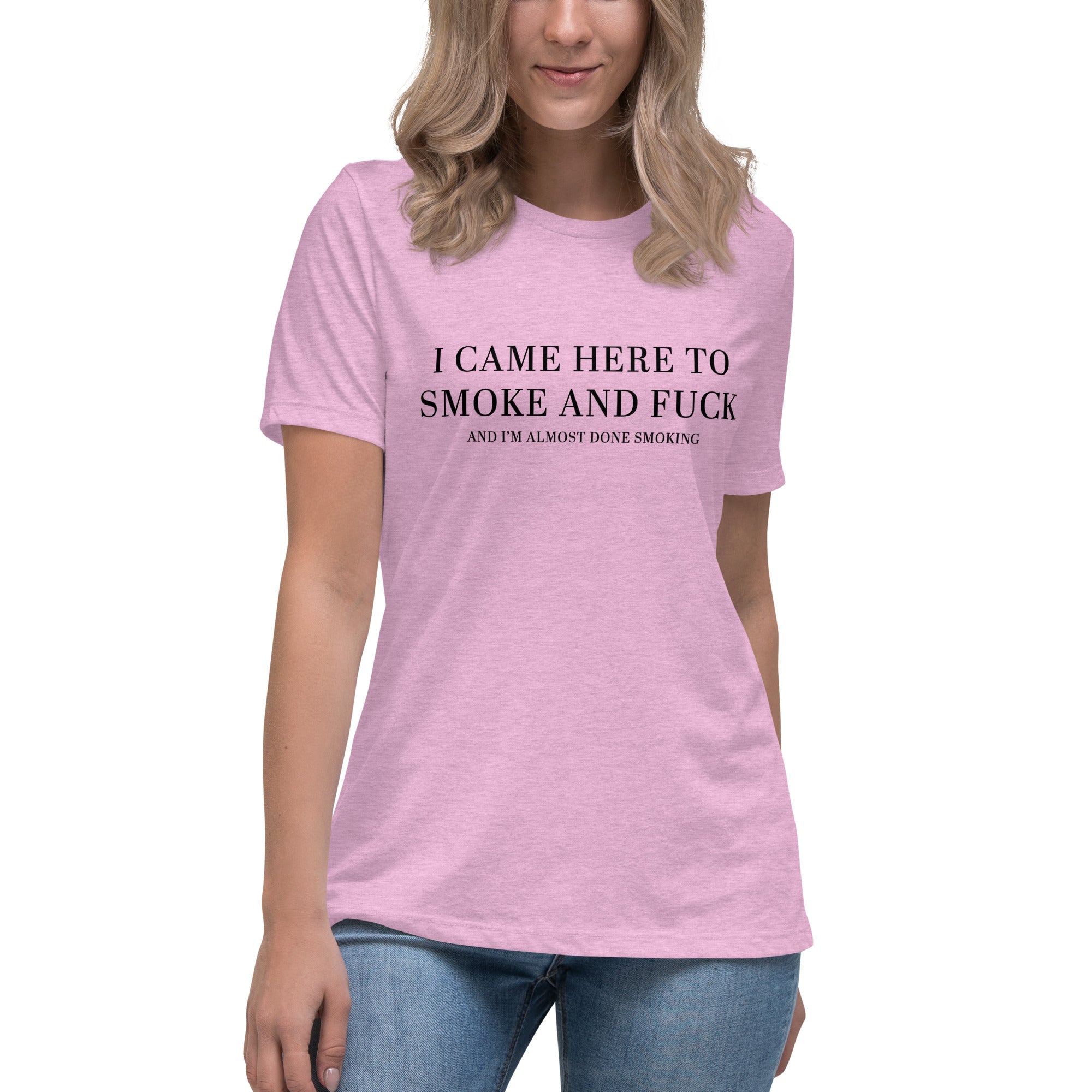 Pure Trash I Came Here To Smoke maglietta donna malva cotone