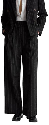 Benetton 4tuddf0af Pantaloni Donna 36 palazzo gessato