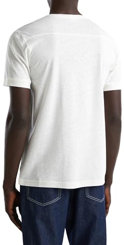 Benetton T-Shirt Maglietta Misto Lino Taschino Relax