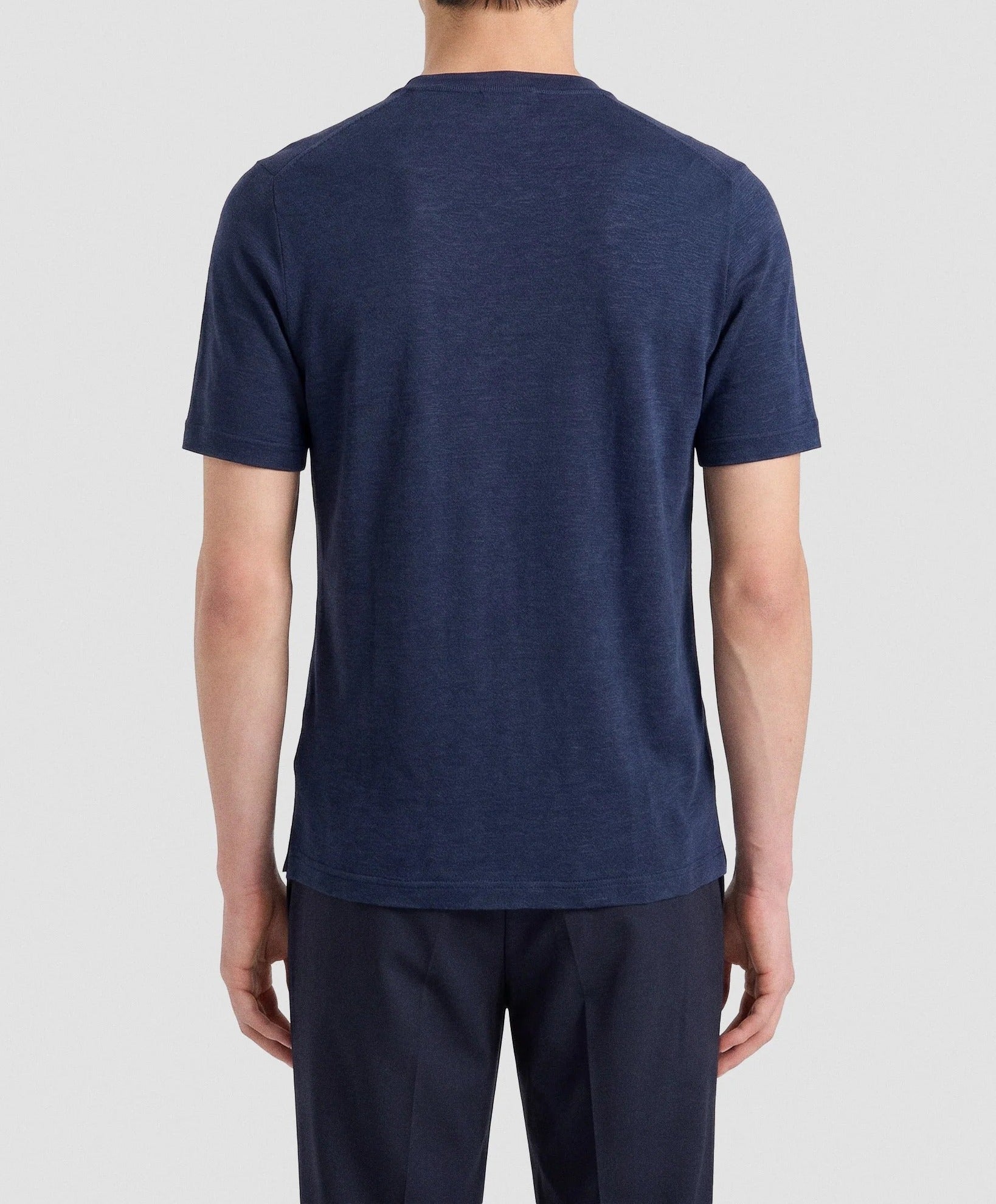 Filippo De Laurentiis TSMC JERLIN t-shirt lino indaco uomo