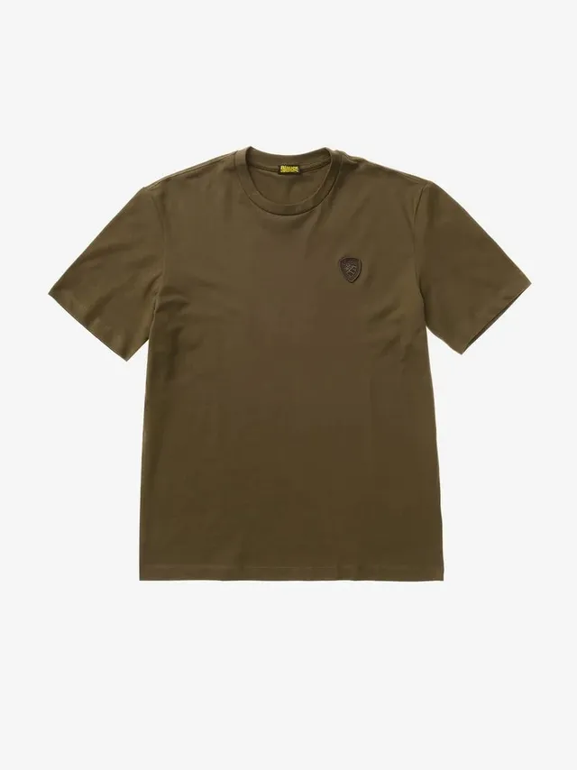 Blauer 26SBLUH02306 T-shirt Uomo Green Cotone
