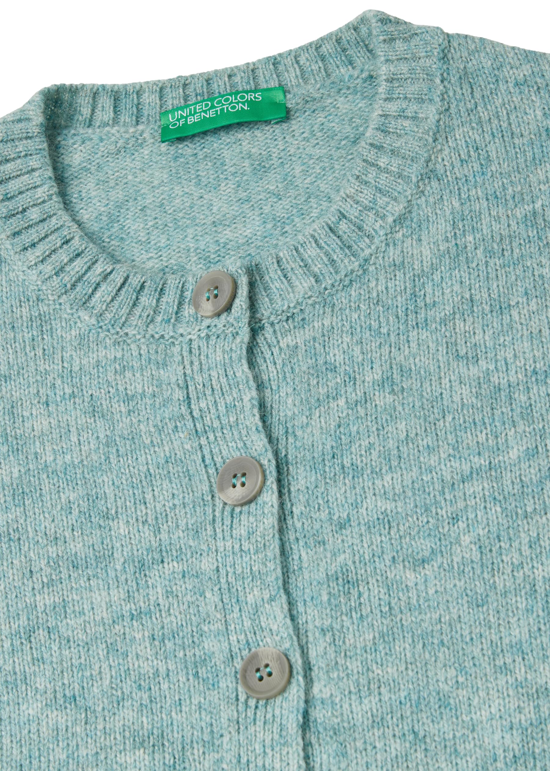 Benetton 103ME500L cardigan donna verde manica lunga