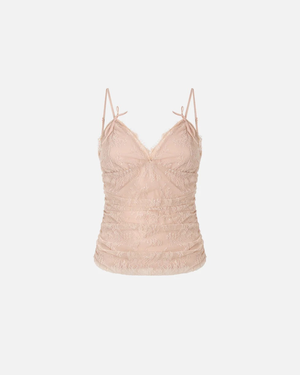 Pinko Fragola 106726 A378 Top Pizzo Rosa Slim