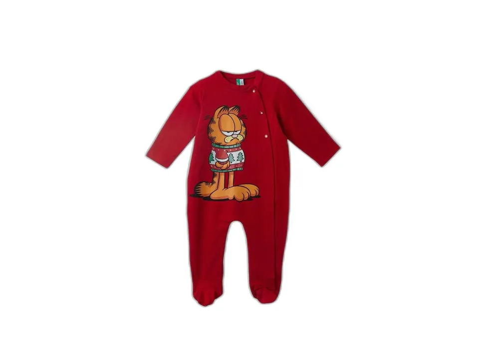 Benetton tutina bimbo jersey Garfield con piedi taglia 50