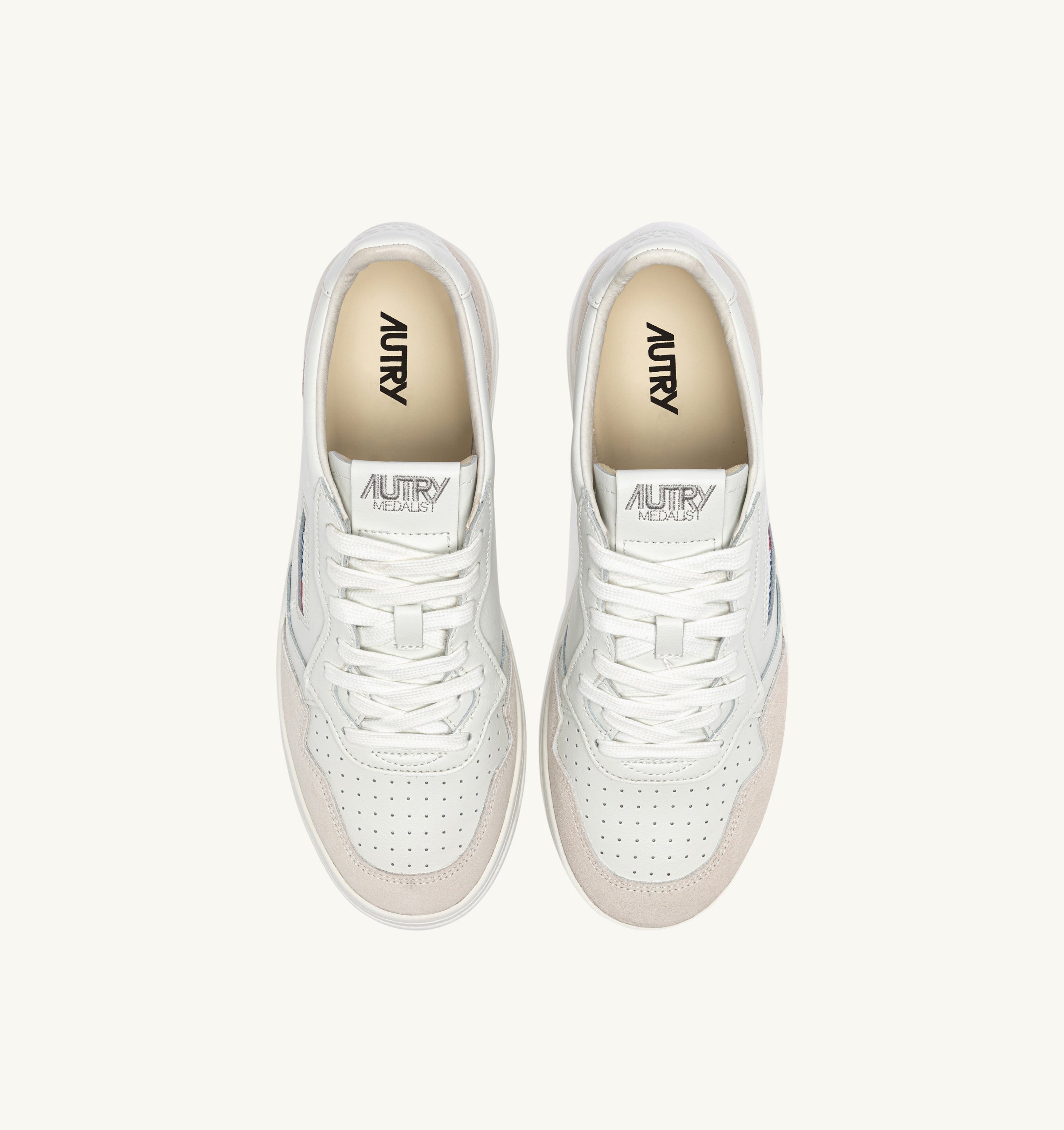 Autry Medalist Low AULW-LS30 sneakers donna total white beige pelle