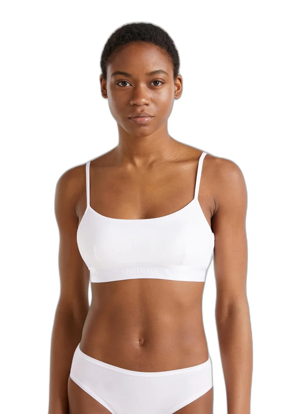 Benetton Brassiere Soft Reggiseno Cotone Nero Taglia L
