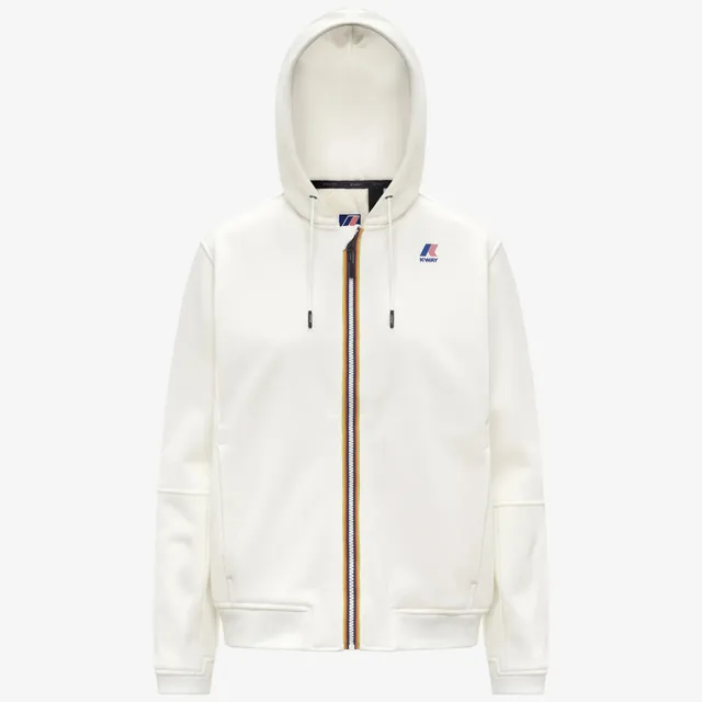 K-Way Prosper K4147LW felpa bianca zip cappuccio