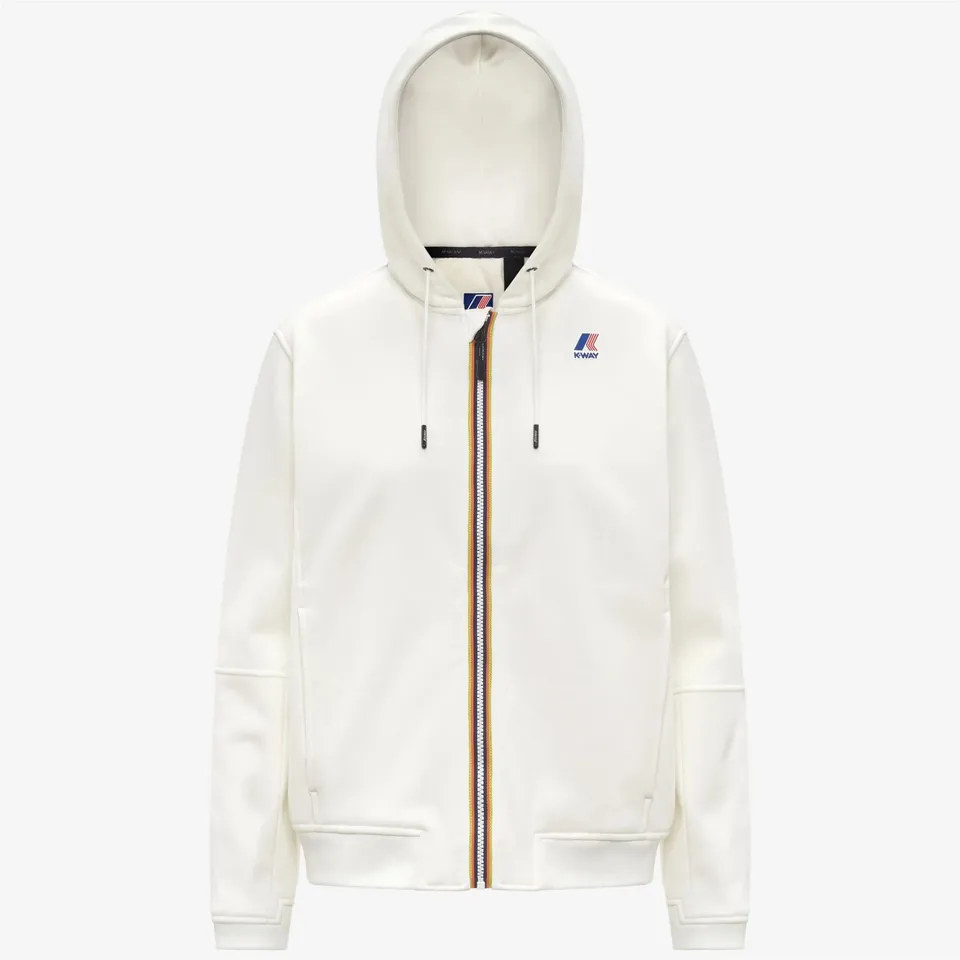 K-Way Prosper K4147LW felpa bianca zip cappuccio