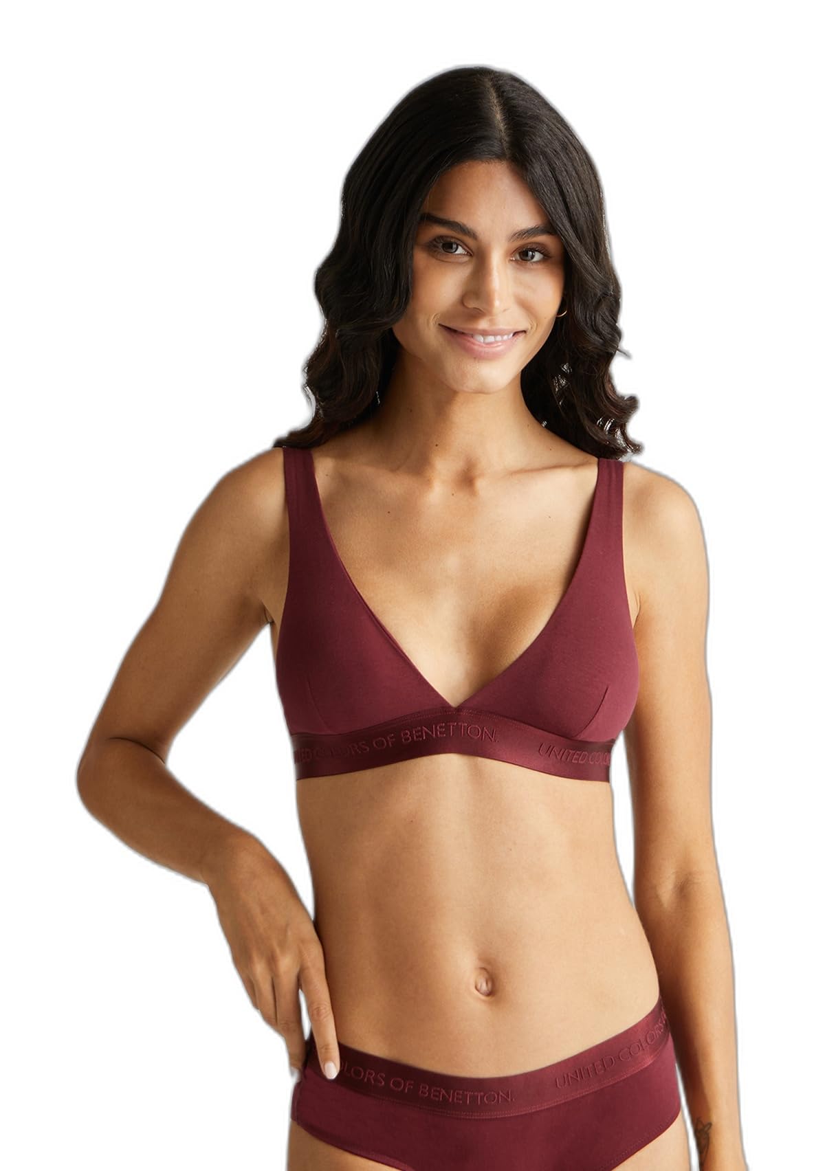 Benetton Bra reggiseno donna nero cotone comfort quotidiano
